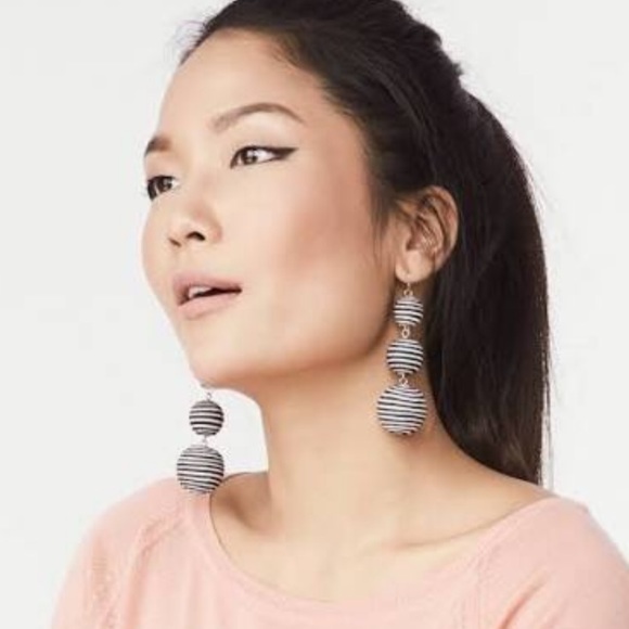 BaubleBar Jewelry - Baublebar Striped “Crispin” 3-tiered ball earrings BaubleBar Jewelry - Baublebar Striped “Crispin” 3-tiered ball earrings
